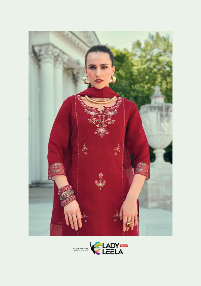 Iqra By Lady Leela Viscose Silk Embroidery Kuryi With Bottom Dupatta Wholesale Online